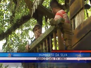 Un hombre convirtió un árbol de mango en una suite de confort y descanso