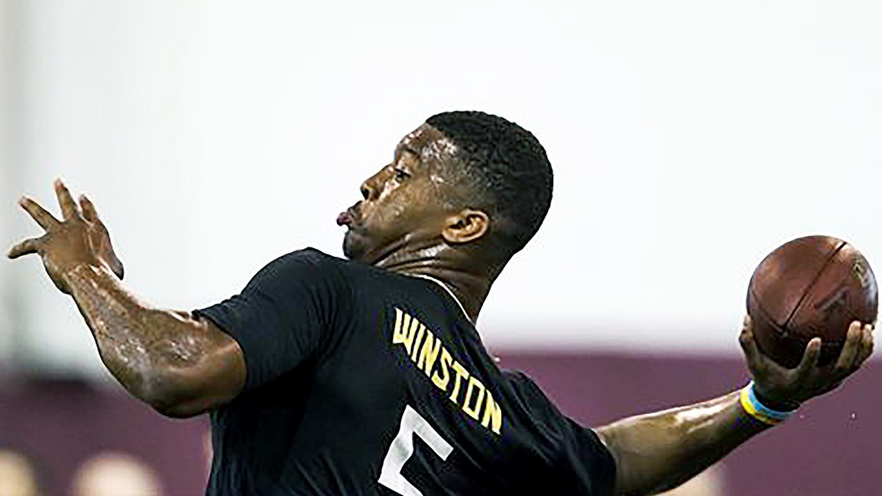 Jameis Winston's Throw on Pro Day Causes Receiver to Crash Into TV Crew