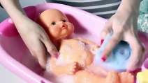 Baby Doll Bathtime Nenuco Baby Girl Change Diaper How to Bath a Baby Toy Vi...