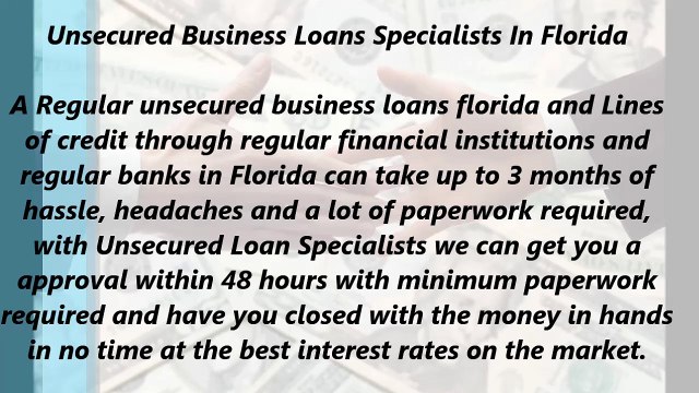 Unsecured Business Loans Specialists In Florida (866.854.7904)