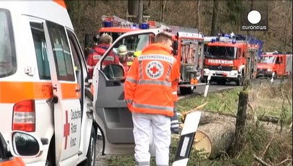 Hurricane force winds batter Europe