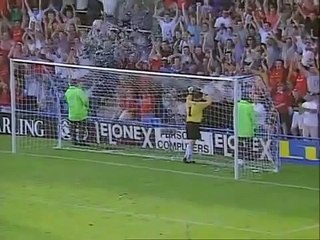 David Beckham scores an amazing goal