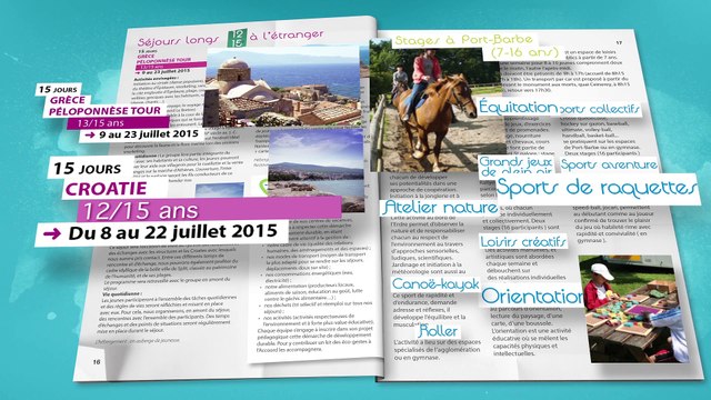 ACCOORD : catalogue enfants et jeunes - séjours et stages été 2015