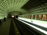 Washington, DC metro train arriving at station