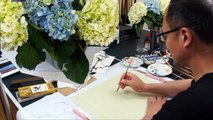 How to Paint Hydrangeas in Chinese Brush Painting with Henry Li(HD)