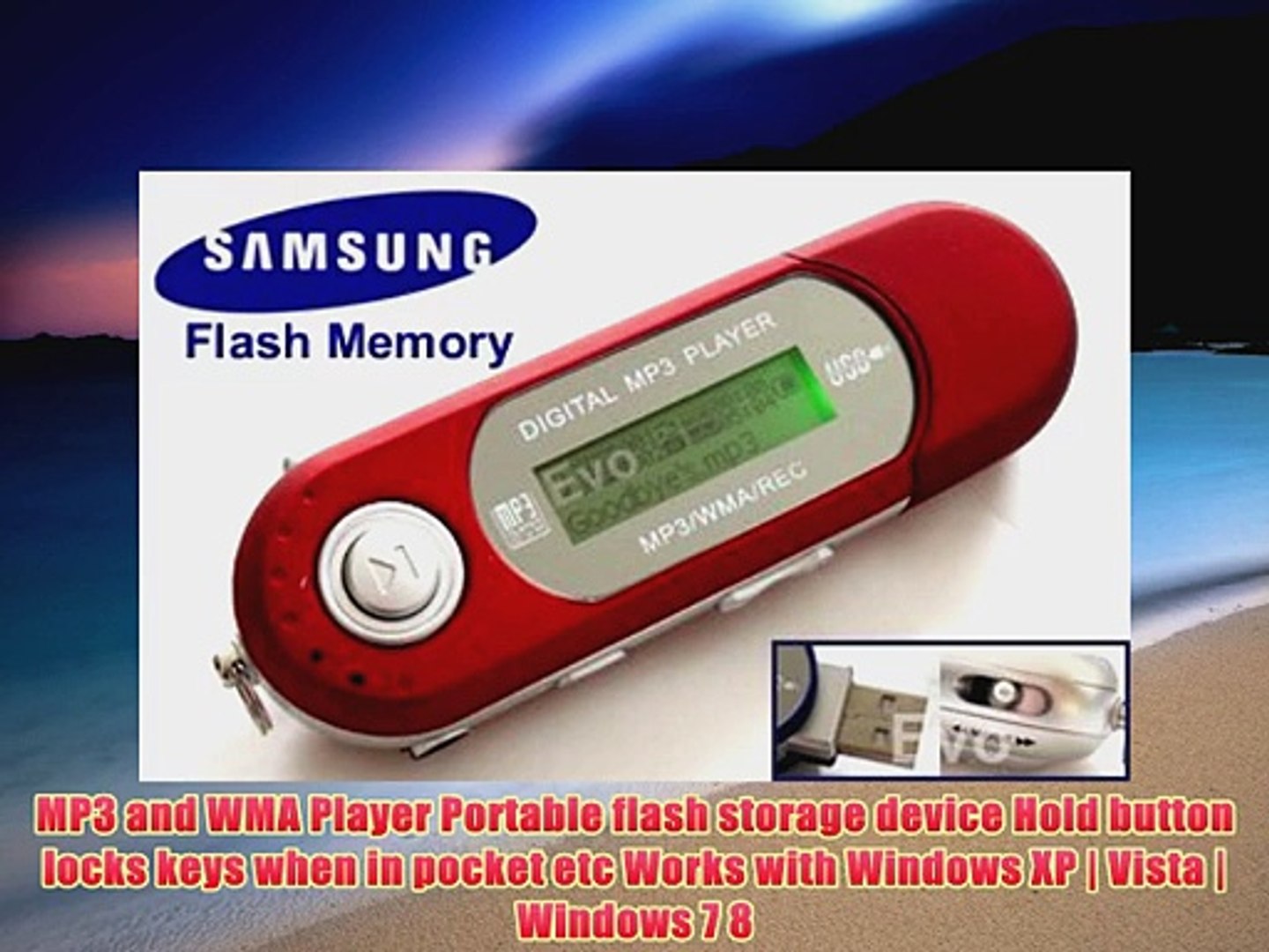 verzekering vervolgens straffen EvoDigitals 8GB Red MP3 WMA Player samsung memory USB With FM Tuner Voice  Recorder More - video Dailymotion