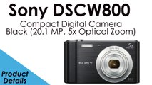 Sony DSCW800 Compact Digital Camera - Black (20.1 MP, 5x Optical Zoom)