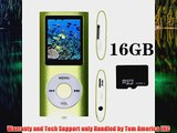 Tom America INC Green Portable MP4 Player MP3 Player Video Player with Photo Viewer EBook Reader Voice Recorder 16 GB Mi