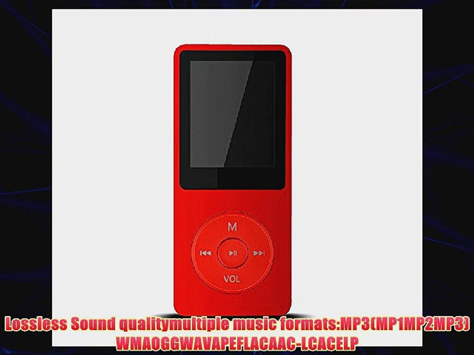 AGPTek 70 Hours Continuous Playback 18 MP3 Music Player Micro SD Card supports to 64GBred