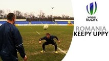 Rugby players show football talent