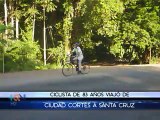 Hombre de 83 años cumplió meta de cruzar el país en bicicleta