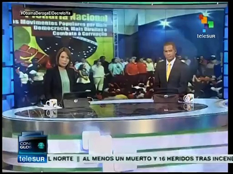 Brasileños se movilizan en defensa de la presidenta Dilma Rousseff