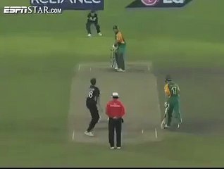 Jacob Oram sensational match winning catch New Zealand vs South Africa 2011 Quarter Final World Cup