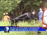 Exceso de velocidad e invasión de carril provocaron el fatal accidente en Guanacaste
