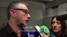 Olivier Dimet (Hormadi - Anglet) réagit après le report du match 4 dans la finale de D1 de hockey sur glace