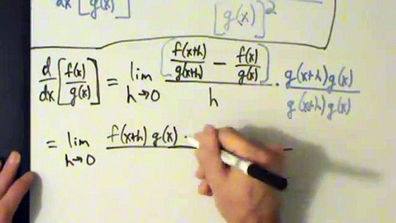Calculus I - Derivatives - Quotient Rule - Proof