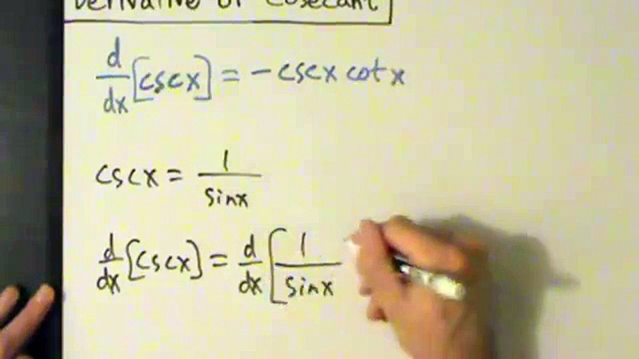 Calculus I - Derivative of Cosecant Function csc(x) - Proof