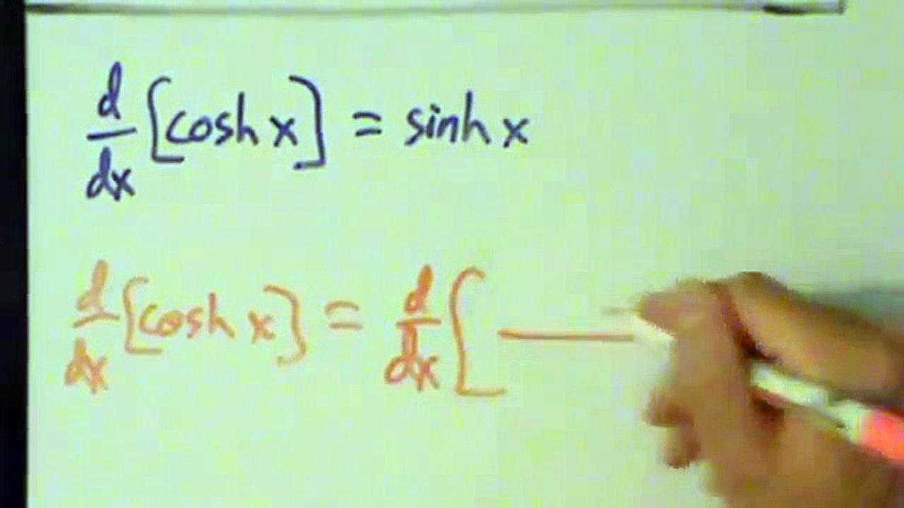 Calculus I - Derivative of Hyperbolic Cosine Function cosh(x) - Proof
