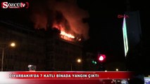 7 katlı binanın çatısı alev alev yandı