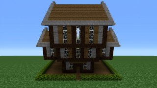 Minecraft Tutorial: How To Make a Stone/Wood House - 2