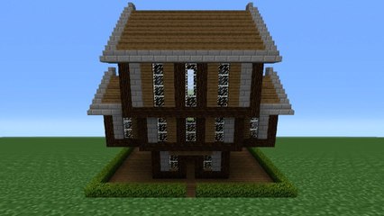 Minecraft Tutorial: How To Make a Stone/Wood House - 2