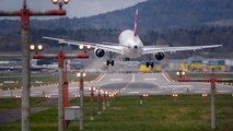 Terrifying plane landing in Zurich : LSZH Crosswind Landings