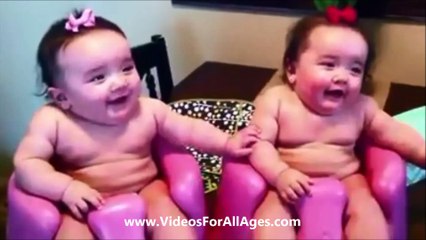 Twin Babies Taking Bath Laughing Crying and then Laughing Again