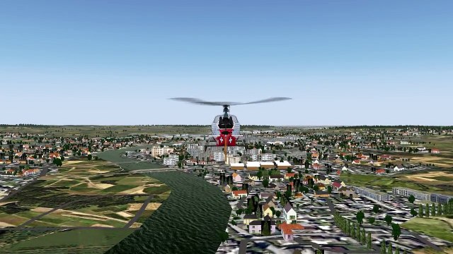 Flightgear, en Alouette2 à LFCA Châtellerault Targé