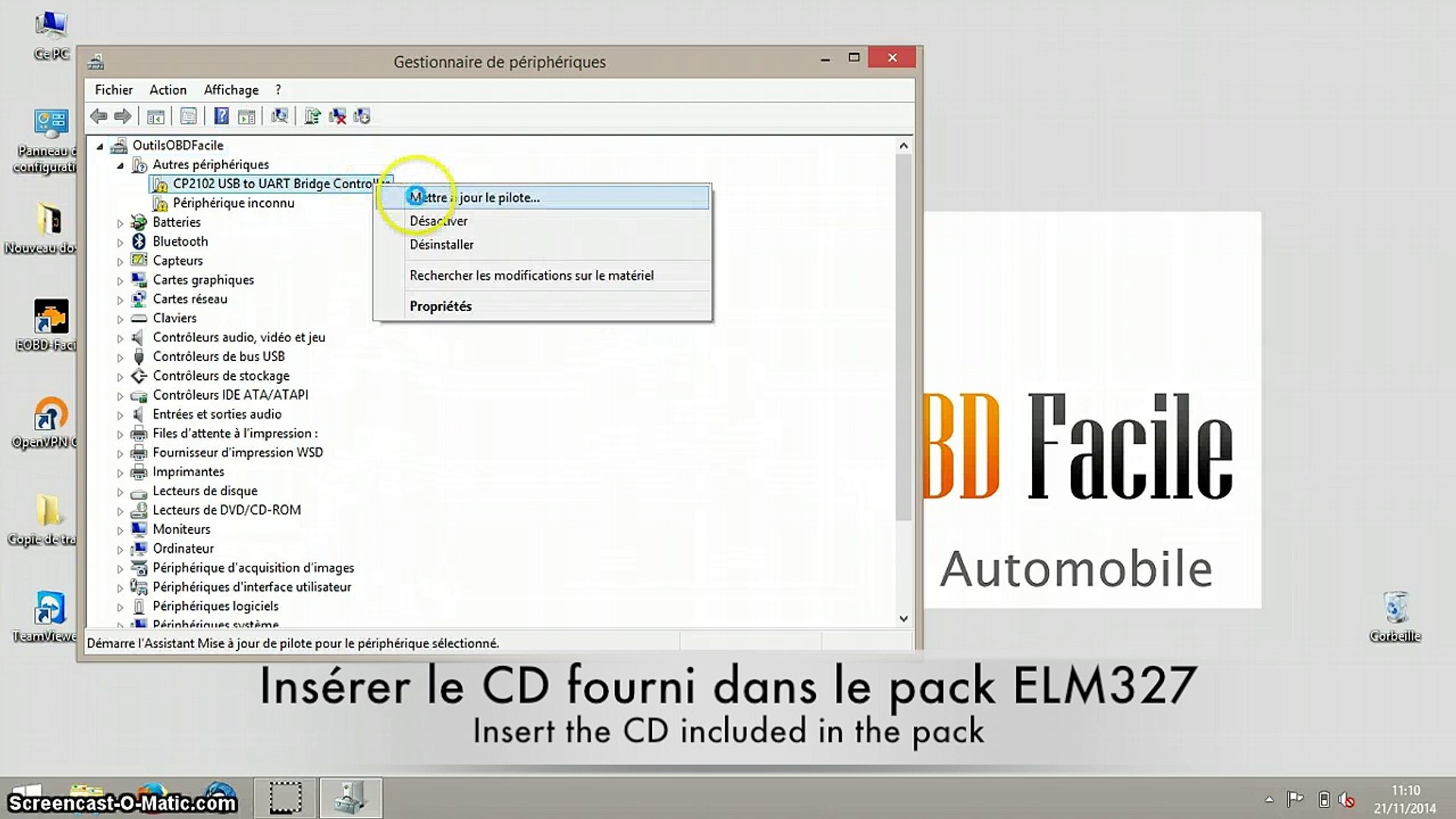 Tuto Comment Installer Les Drivers Usb De L Elm327 Sur Windows 8