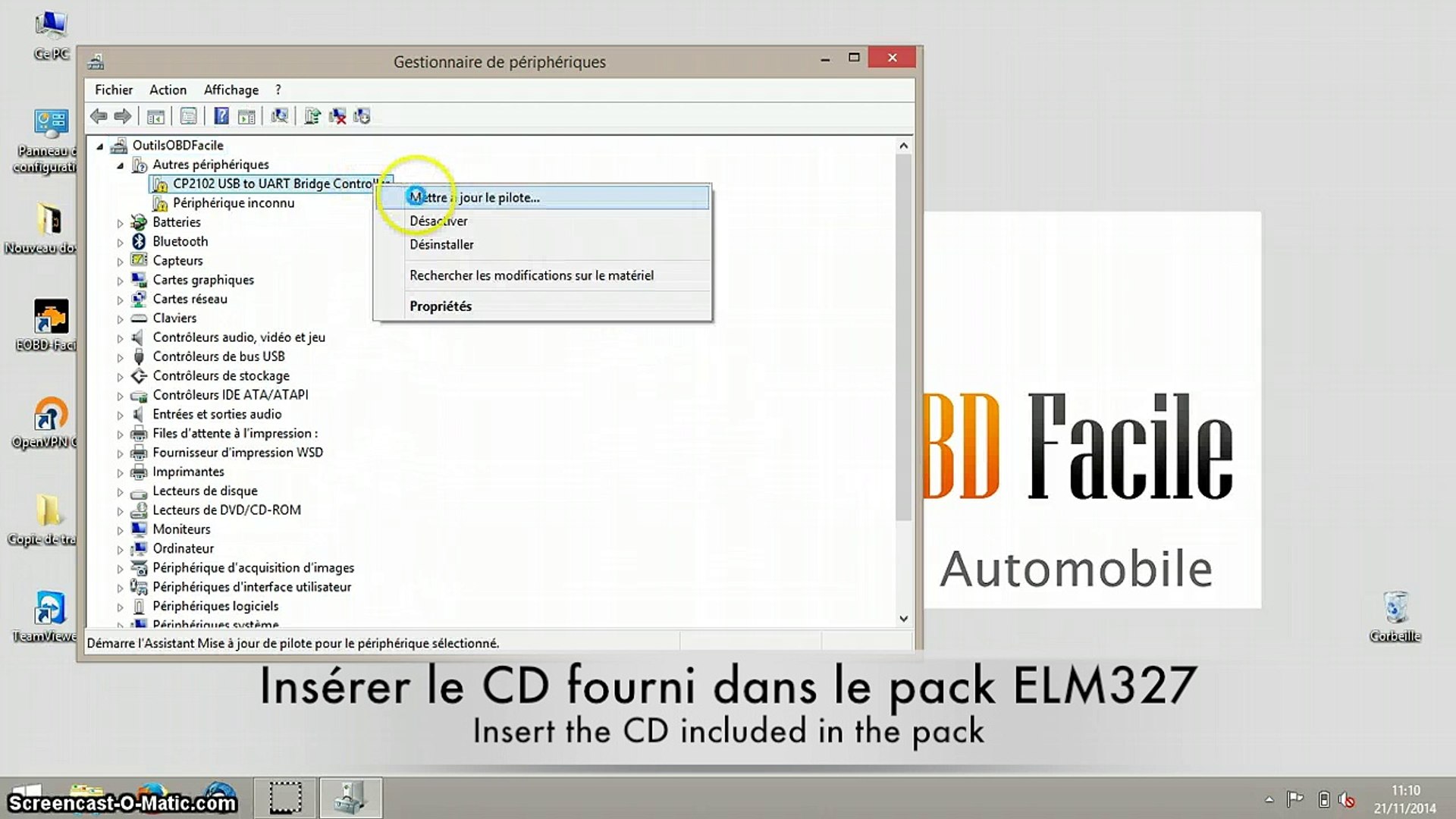 TUTO] Comment installer les drivers USB de l'ELM327 sur Windows 8 - Vidéo  Dailymotion