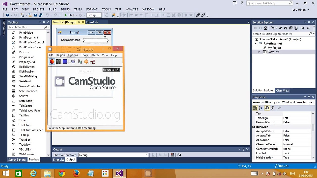 Visual Basic-Paket internet
