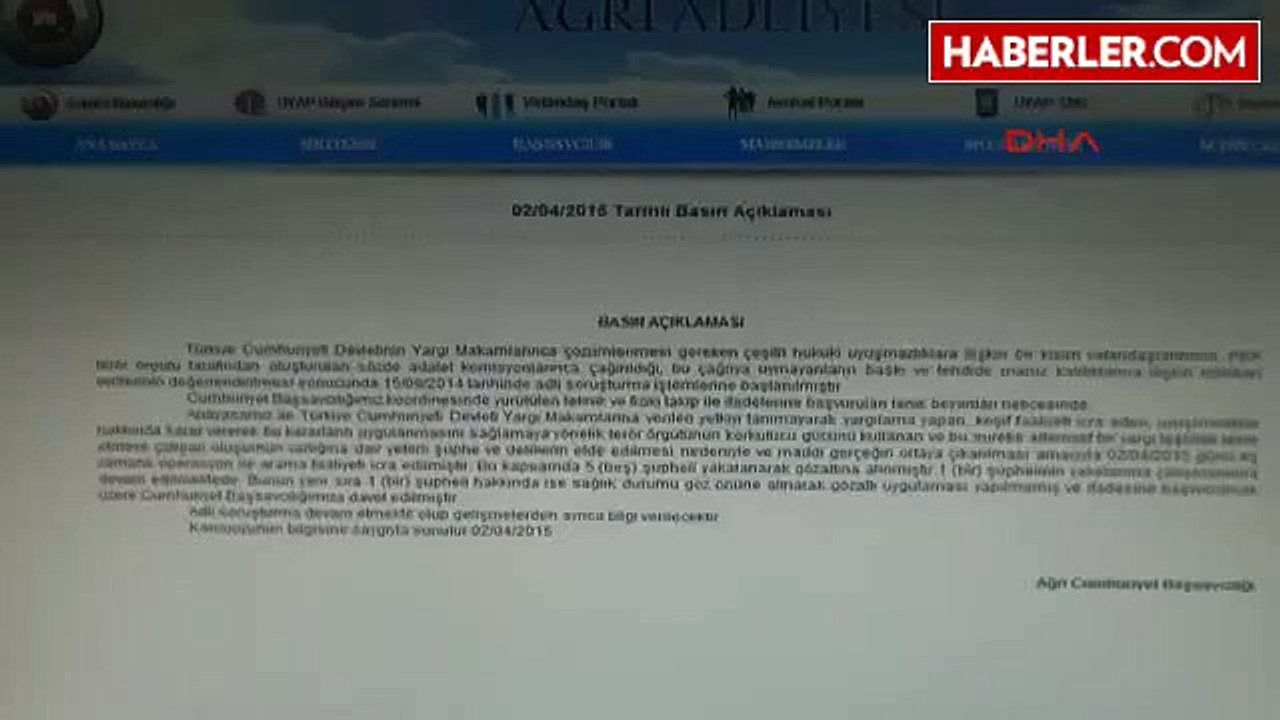 Ağrı?da PKK Adına Sözde Mahkeme Kuran 5 Kişi Yakalandı