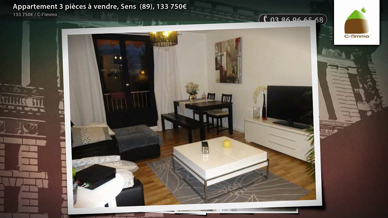 Appartement 3 pièces à vendre, Sens  (89), 133...