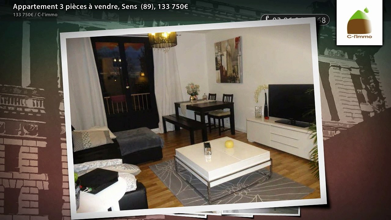 Appartement 3 pièces à vendre, Sens  (89), 133...