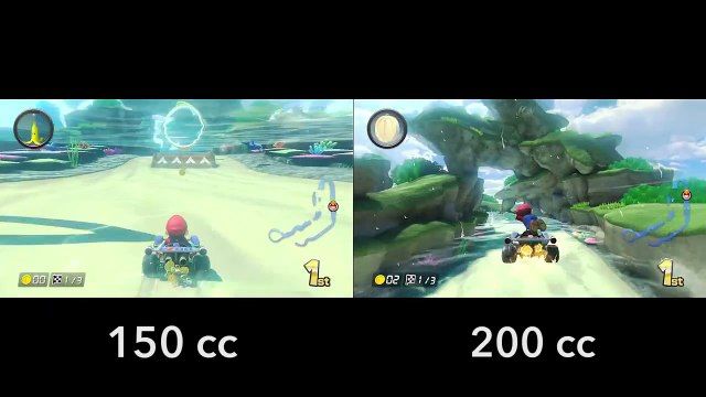 Mario Kart 8 - 200cc vs 150cc - Lagon Tourbillon (Wii U)