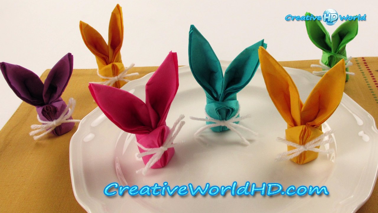 DIY Paper Crafts: Bunny Napkins Folding How to Tutorial Origami