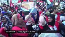 Egypt Celebrations- El-Sissi supporters celebrate his landslide election victory - no comment