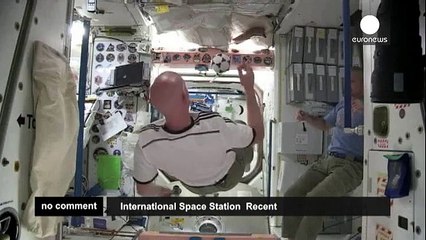 Football in Space - ISS astronauts celebrate the World Cup - no comment