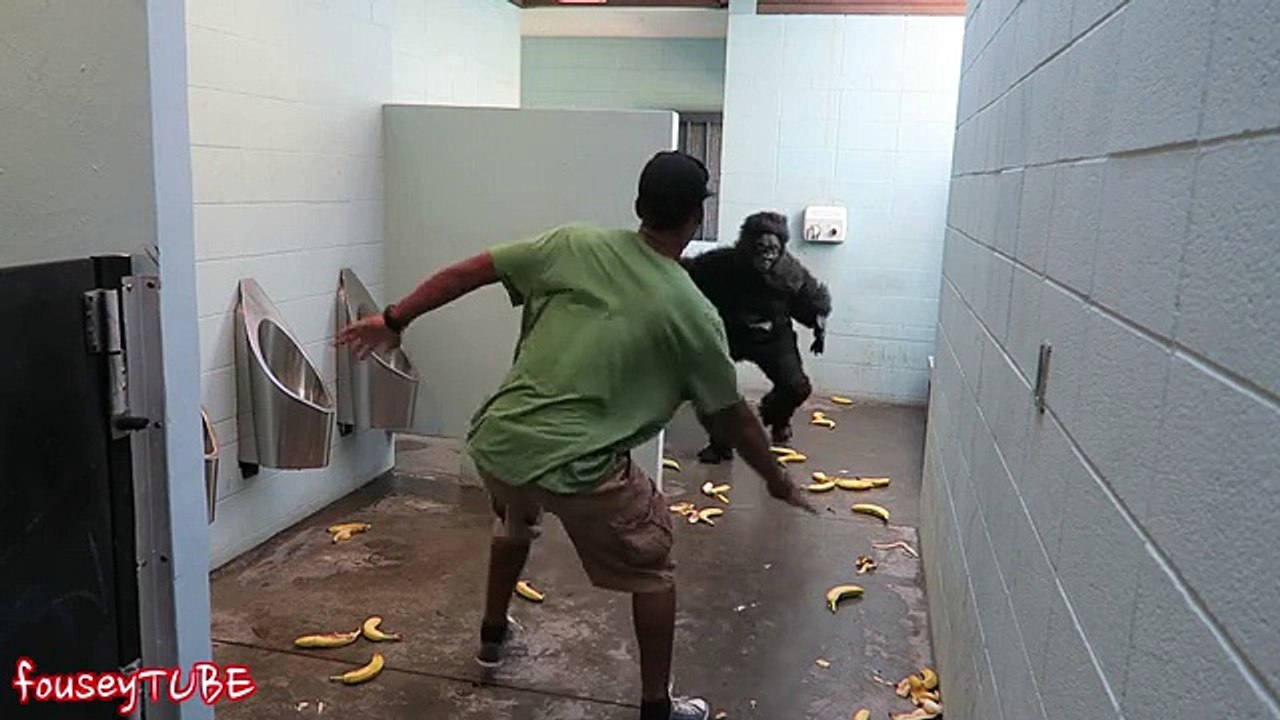 ESCAPED GORILLA BATHROOM PRANK! (Low)