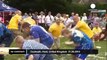 Messy mayhem at the World Custard Pie Championships in UK - no comment