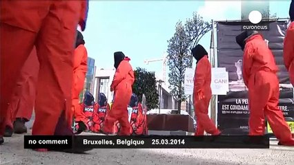 Protest against US human rights violations in Brussels - no comment