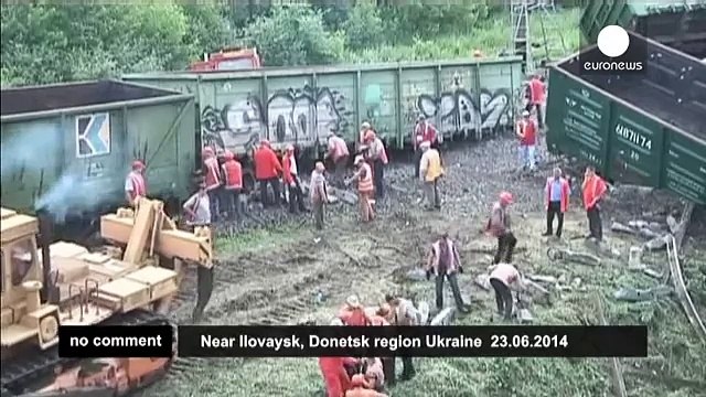 Russian freight train derailed in Ukraine - no comment