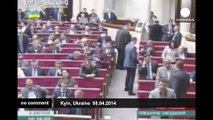 Scuffles break out in Ukrainian parliament - no comment