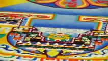 Tibetan monks making sand mandala