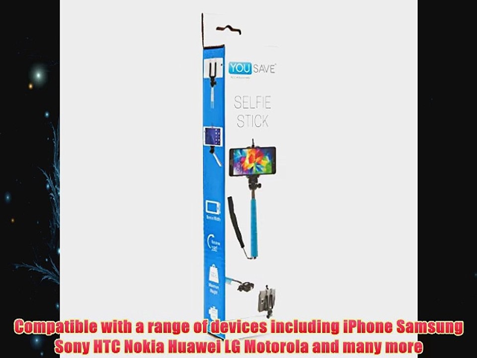 Yousave Accessories Selfie Stick Handheld Telescopic Monopod With Bluetooth Remote Button Mobile Phone Holder