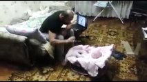 Cat Defends Baby From Father