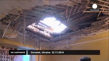 Ukraine crisis - Donetsk damaged after shelling - no comment
