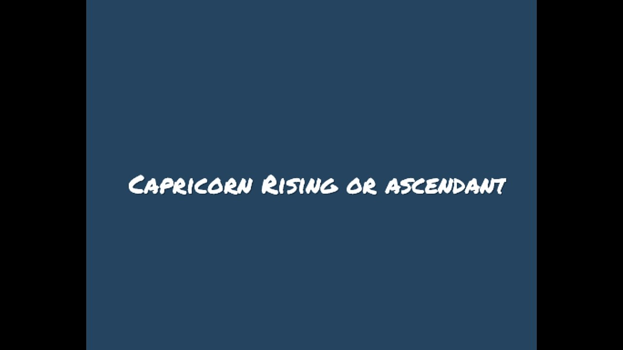 Capricorn rising