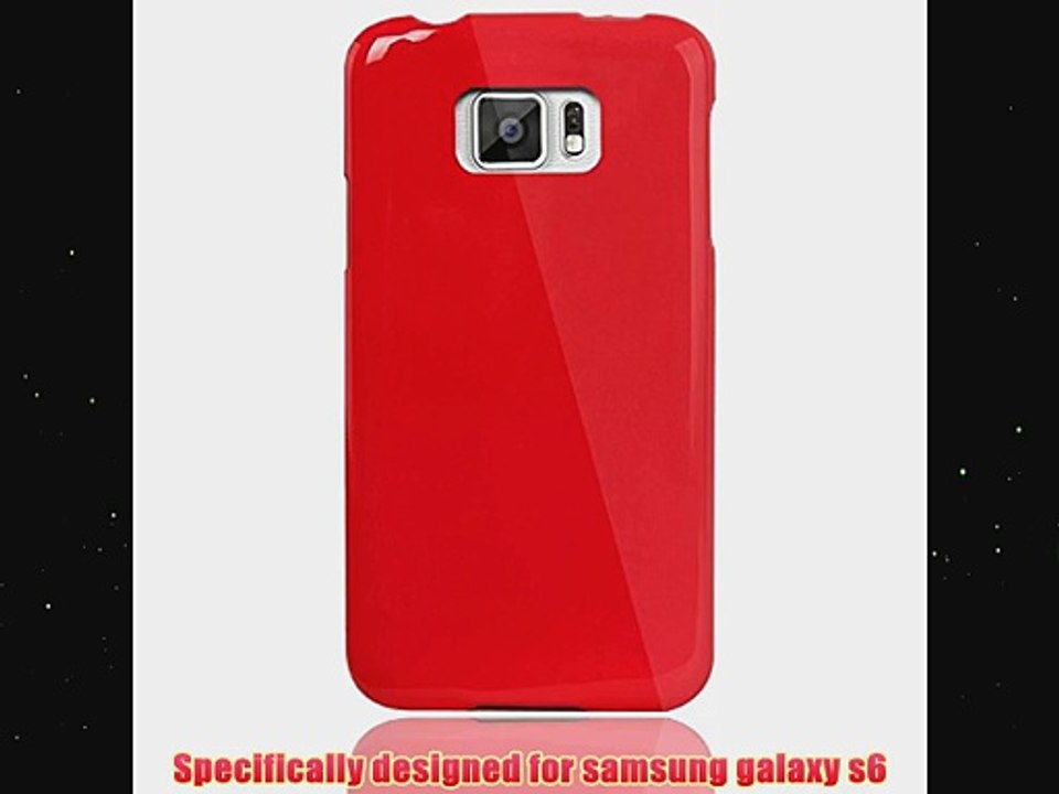 IDACA Silicone Jelly Shell Smooth Skin Slim TPU Case Cover for Samsung Galaxy S6 Red