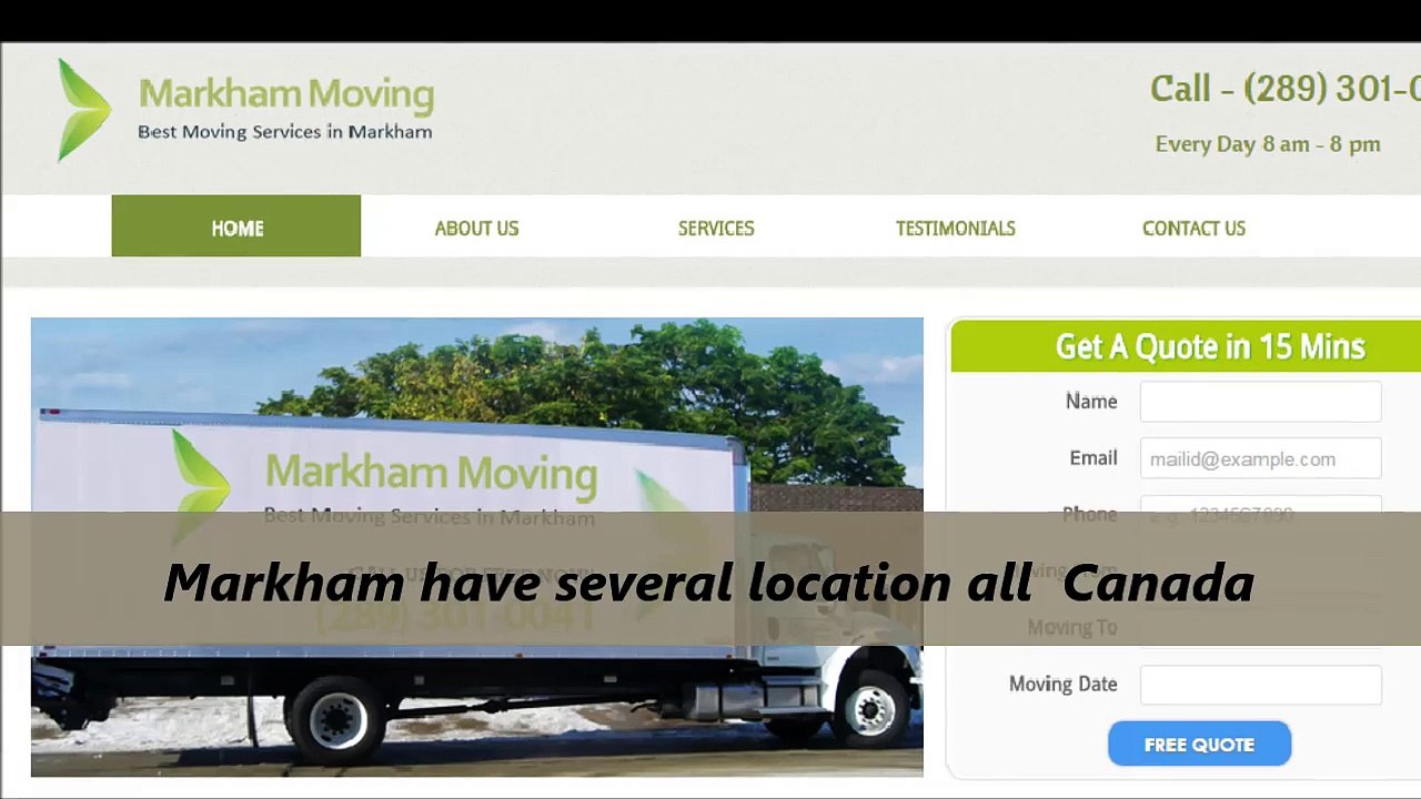 Markham Moving & Movers : Get A Moving Quote